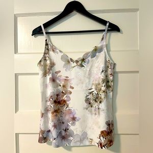 BNWOT - Ted Baker Ivvey Vanilla Printed Floral Scalloped Cami - Size 1